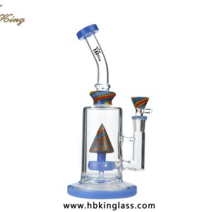 KR301 Bend Neck Bong With Swirl Pyramid Perc