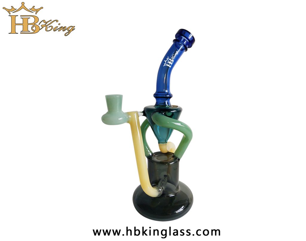 KT75 10 inch Tube recycler glass smoking pipes