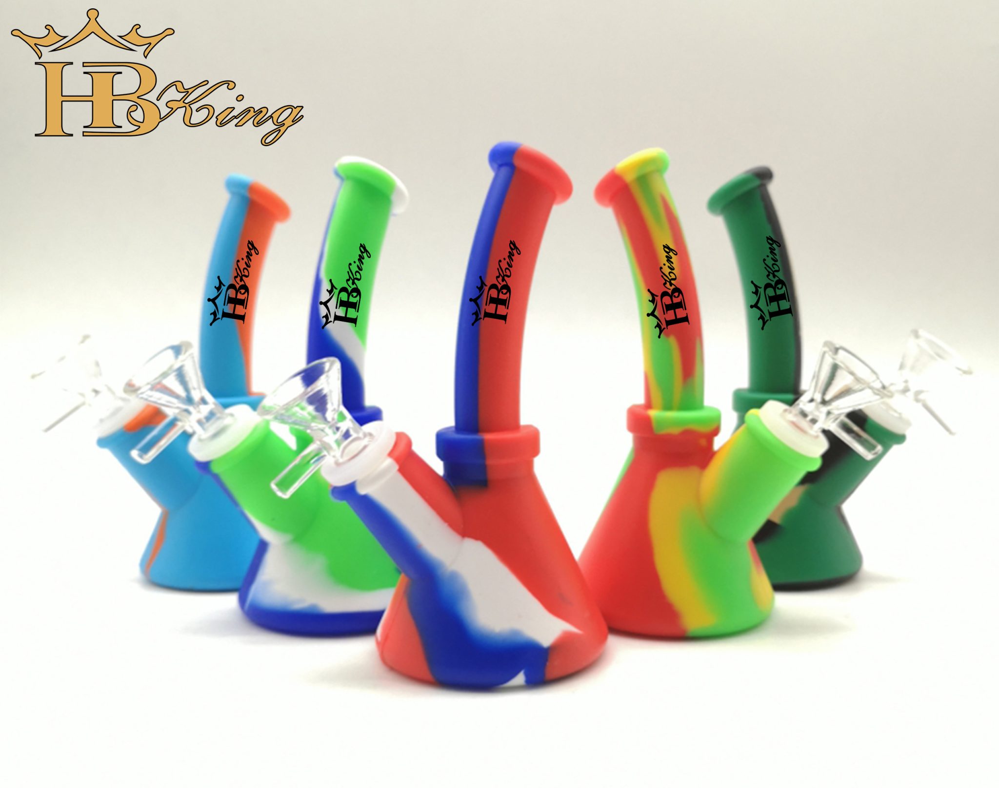 HBking Exquisite HB58 Curved Bongs Silicone Bongs Glass Bongs China ...